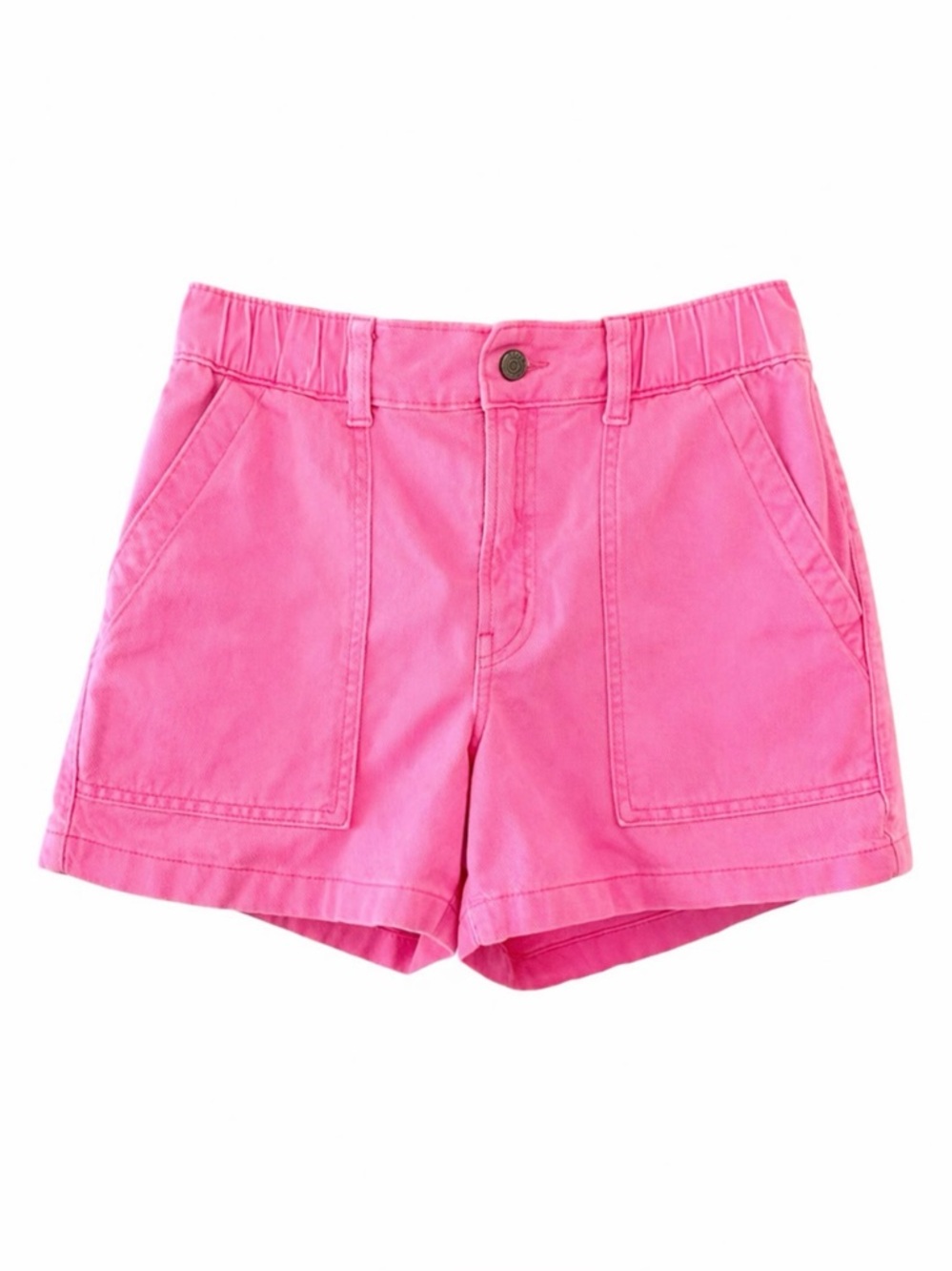 Gap HighRise SuperSoft Neon Pink Rose Denim Utility Shorts Size Small NWOT